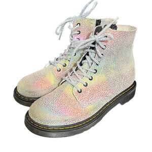 Dr. Martens 1460 Pascal J Rainbow Iridiscent Metallic Side Zip Boots Sz Womens 5